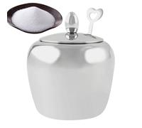 yakermur Tarros de almacenamiento de especias, especias, azucarero con cuchara, 250 ml, de acero inoxidable, para guardar sal, pimienta, nueces, dulces, té