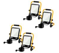 Yakimz 100W LED Construcción Proyector Luz de Trabajo 10000LM 144 LEDs IP66 Impermeable Construcción Proyector 6000K Luz de Trabajo Blanco Frío Plegable Foco, Para Interior, 4 pcs.