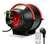 Yakimz 150mm Ventilador de extracción ajustable 540 m³/h, Ventilador Extractor de Aire con controlador de velocidad variable de para baño, cocina, invernadero, tienda, color negro y rojo