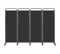 Yakimz Biombo plegable sobre ruedas, 4 piezas, 228 x 180 cm, resistente a la intemperie, para oficina, jardín, balcón, terraza interior (antracita)