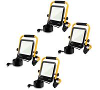 Yakimz LED Foco de Construcción 50W 5100LM, 4pcs Luz de Trabajo Proyector IP66 Impermeable 6000K Blanco Frío Portátil y Plegable con Cable de 3m, 72LEDs, para Taller Obra Garaje Campin