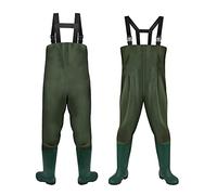 Yakimz Waders, Waders impermeables 70D Nylon Composite PVC Pantalones de pesca, con botas de goma antideslizantes, pantalones de cuenca, adecuados para astilleros, pesca, granjas