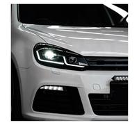 YAKISA Faros Full Juego Para VW Para Golf 6 MK6 2010-2012 7,5 LED Faro Automático Proyector Doble Lente Accesorios Calientes Conjunto Lámparas Delanteras Coche Conjunto Faros Automóvil(Black Style)