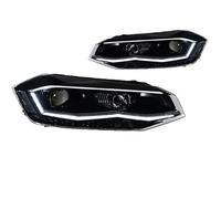 YAKISA Faros Full Juego Para VW Para Polo 2019-2022 Faros LED Faros DRL Señal De Giro Buen Haz Ojo De Ángel Lente De Proyector Conjunto Faros Automóvil(T*SI-LED KIT)