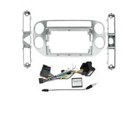 YAKISA para VW para Tiguan NF 2006-2017 Marco De Salpicadero Radio 9 Pulgadas 2DIN Panel Estéreo Arnés Cableado Cable Alimentación Marco Fascia Radio(S Frame Cable c*anbus)