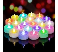 Yakpo Juego de velas LED coloridas, de colores que cambian lentamente, para Navidad, cumpleaños y Halloween