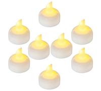 Yakpo Paquete de 12 velas LED flotantes sin llama, velas de té parpadeantes de color blanco cálido, funcionan con pilas, velas votivas impermeables al aire libre a granel, jarrón de centro de mesa de