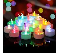 Yakpo Paquete de 36 velas de té que cambian lentamente de color, funciona con pilas, sin llama, velas votivas de colores parpadeantes a granel para decoraciones de fiesta de Navidad y Halloween