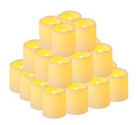 Yakpo Paquete de 36 velas de té sin llama de 1.5 x 1.8 pulgadas, funcionan con pilas, velas votivas LED parpadeantes, velas falsas eléctricas para exteriores, a granel para bodas, Halloween, faroles,