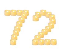 Yakpo Paquete de 72 velas de té de 3,8 cm x 3 cm, funciona con pilas, sin llama, parpadeantes LED, velas falsas pequeñas a granel para Halloween, bodas, fiestas, decoraciones de Navidad