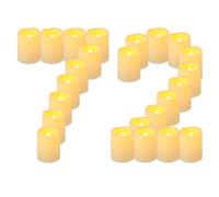 Yakpo Paquete de 72 velas votivas parpadeantes sin llama de 5 cm, funciona con pilas, velas de té falsas LED, velas de té eléctricas parpadeantes a granel para patio al aire libre, fiesta de