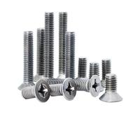 YAKUFAST 10 piezas M1.6 M2 .5 M3 M4 M5 M6 M8 X 3 4 8 12-50mm de longitud TA2 GR2 tornillos cabeza plana avellanada cruzada titanio(M4x8mm)