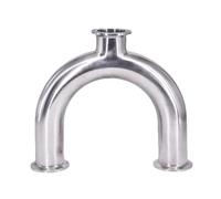 YAKUFAST 19 25 32 38 51 63 Tubo de 76 mm 1,5 "2" 3 "Tri abrazadera en forma de U curva de retorno 3 vías SUS 304 inoxidable(304,51MM OD K64MM_U TYPE)