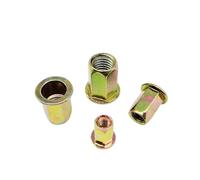 YAKUFAST 5/10/20 piezas M4 M5 M6 M8 M10 M12 hexagonal de acero al carbono cabeza plana remache de encuadernación tuerca inserto Rivnut Nutsert rosca métrica(Full hex head,20pcs M4)