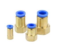 YAKUFAST Conectores neumáticos PCF hembra rectos de un toque, rosca de 4 mm, 6 mm, 8 mm, 10 mm y 12 mm, 1/8", 1/4", 3/8" y 1/2".(PCF4-M5)