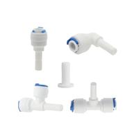 YAKUFAST Conexión de manguera de ósmosis inversa 1/4 3/8, vástago de acoplamiento rápido L, camiseta recta RO, conector de tubería de junta de plástico for acuario de agua(PY 1I4-1I4-1I4 Plug)