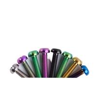 YAKUFAST M3 Pitch 0.5 X 6 8 10 12 15mm TC4 GR5 Titanium Alloy A2 T25 Torx Button Head D5.5mm Screw Bolt For Road Bike(M3 Candy,M3x15 mm 1 PC)
