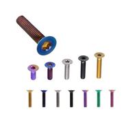 YAKUFAST M4 * 8 10 12 14 16 18-50mm TC4 GR5 aleación de titanio Torx tornillo avellanado plano for bicicleta carretera varios colores(M4 Purple,M4x12mm 1 piece)