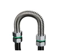 YAKUFAST Manguera de entrada for calentador de agua de acero inoxidable 304, corrugada de 3/4", for agua caliente y fría, metálica extendida, a prueba de explosiones.(30cm)