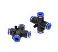 YAKUFAST PZA "tubo de manguera de 4 vías con forma de cruz, neumático igual de 4mm a 12mm OD, conector de Gas divisor de aire de 4 puertos, Ajuste rápido(PZA-8mm)