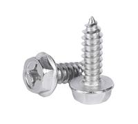 YAKUFAST Tornillos autorroscantes hexagonales de acero inoxidable 304 con brida hexagonal y cabeza cruz, clavos for madera M3 M4 M5 M6(M5x30 20pcs)