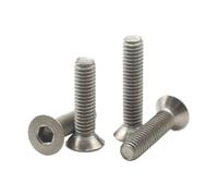 YAKUFAST Tornillos de cabeza avellanada plana hexagonal de titanio puro, DIN7991 TA2, de 2 a 10 piezas, M2, M2.5, M3, M4, M5, M6, M8, M10, L=3-50 mm.(12mm,M6 (5pcs))