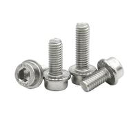 YAKUFAST Tornillos y pernos de cabeza hueca hexagonal de acero inoxidable 304 A2-70, M3, M4, M5, M6, M8, M10, M12, con arandela de brida dentada, 10/30 unidades(40mm,M4 x30pcs)