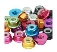 YAKUFAST Tuercas de aluminio con brida de colores, M2, M3, M4, M5, M6 y M8, con inserto hexagonal de nailon, autoblocantes for piezas de modelos RC, 10 o 5 unidades.(Gold,M5 10pcs)