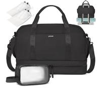 Yakuss Bolsa de Viaje para Mujer, Bolsa de Fin de Semana con Compartimento para Zapatos, Correa para Esterilla de Yoga, Bolsa de Aseo para Carrito, Bolsa Deportiva de Gimnasio, Bolsa de Equipaje de