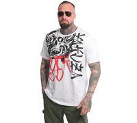 Yakuza Camiseta regular para hombre Horned FU, Blanco, XL