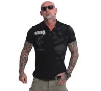 Yakuza Polo para hombre con diseño de calavera, Negro , L