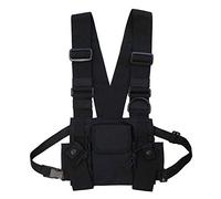 Yalatan Tactical Chest Rig Bag para Hombres Mujeres, Chaleco Multibolsillos Hip Hop Streetwear, Funcional Tactical Harness Rig Chest Rig Pack Bolso de Cintura Ajustable