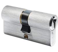 Yale 10-0672-4040-00-2201 Serie 600-Euro-Profilzcylinder - Doppelt/Notfall - 40/40 - Cilindro de perfil de níquel satinado