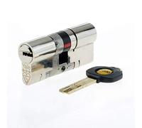 YALE B-YS3-5545N Anti-Snap 3 Star Euro Doble Cilindro, Alta Seguridad, (100 mm), Acabado en níquel, 55:45 (100mm)
