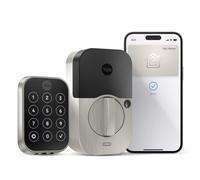 Yale Asegura Lock 2 Plus Apple Home Keys (toque para abrir) Bloqueo de puerta de nquel inteligente sin llave sin llave con teclado conectado Wi-Fi p
