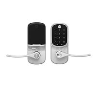 Yale Assure YRL226-ZW2-619 - Cerradura de puerta de entrada con palanca con pantalla táctil conectada por Wi-Fi, cerradura de puerta de teclado inteligente de níquel satinado con asa, llave de