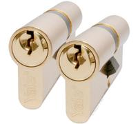 Yale B-ED3545KA-PB - Cerradura cilíndrica Europea, con Llave Igual, 35/45 (90 mm), Acabado en latón, Seguridad estándar, 2 Cilindros, Bolsa de plástico