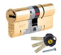 Yale B-YS3-5540B - Cilindro Doble de 3 Estrellas (95 mm), diseño de Euro, Alta Seguridad, 55:40 (95 mm), Acabado en latón