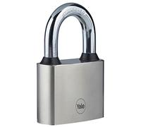 Yale Y112/50/128/1 - Candado hierro 50 mm 3 llaves, arco largo, para exterior, EN12320 antirrobo seguridad para taquilla, caja de herramientas, armario