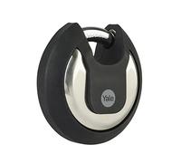 Yale candado acero inoxidable cuerpo 70 mm con funda 3 llaves seguridad máxima exterior EN12320