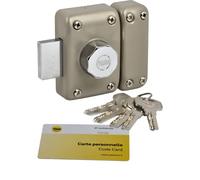 Yale - Cerradura de Puerta con botón Interior, Llave Exterior, diámetro 23 mm, Longitud 40 mm, 6 pasadores YV26BT-40, Anti Gancho, perforación, Arranque, 5 Llaves