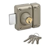 Yale - Cerradura de Puerta Doble Cilindro - Apertura con Llave Interior Exterior - Cilindro diámetro 23 mm, Longitud 45 mm, 5 pasadores - YV25DE-40 - Protección antiarranque, 4 Llaves, Color Beige