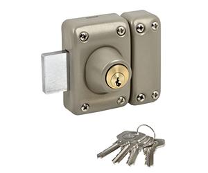 Yale - Cerradura de Puerta Doble Cilindro - Apertura con Llave Interior Exterior - Cilindro diámetro 23 mm, Longitud 45 mm, 5 pasadores - YV25DE-40 - Protección antiarranque, 4 Llaves, Color Beige