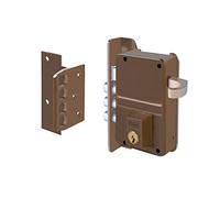 Yale Cerradura de sobreponer 8-Hp Izquierda – 40 mm, marrón, alta seguridad, cilindro ambos lados