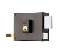 Yale Cerradura De Sobreponer Estándar Para Puertas: Entrada 40 mm, 125 Derecha, Hierro, Hierro Pintado Cerradura de sobreponer con doble cilindro, Picaporte con tirador y palanca a dos vueltas