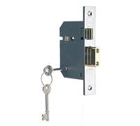 Yale Cerradura empotrable de 5 palancas, Alta Seguridad, Acabado Cromado, 64 mm