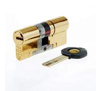 Yale Cilindro Doble Euro de 3 Estrellas, Alta Seguridad, Acabado en latón, 40:40 (80 mm)