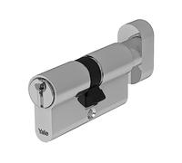 Yale Cilindro europeo de máxima seguridad con pomo para cerradura YC204KD304005N1 niquelado, 30/40 mm, 5 llaves con pista Snake, 14 pines