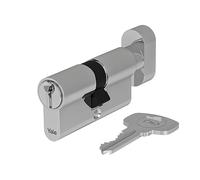 Yale Cilindro europeo de seguridad estándar para cerradura YC051KD273503N1 niquelado, 27/35 mm, doble, embraguado, 3 llaves