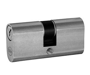 Yale Cilindro Ovalado para cerraduras YN0901002002 niquelado Satinado, 27,5/27,5 mm, 3 Llaves